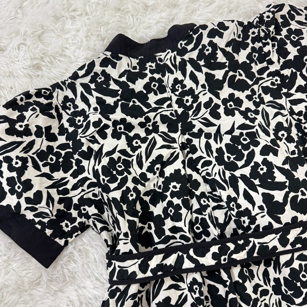 AVARA Black and White Midi Dress 100% Cotton Size S - Picture 5 of 9